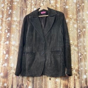 Suede fitted jacket